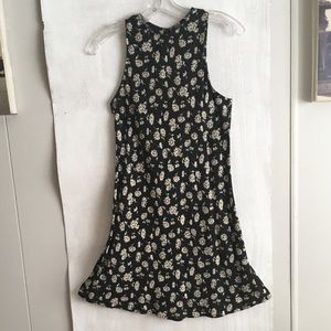 Sunflower on black mini dress, s: sml